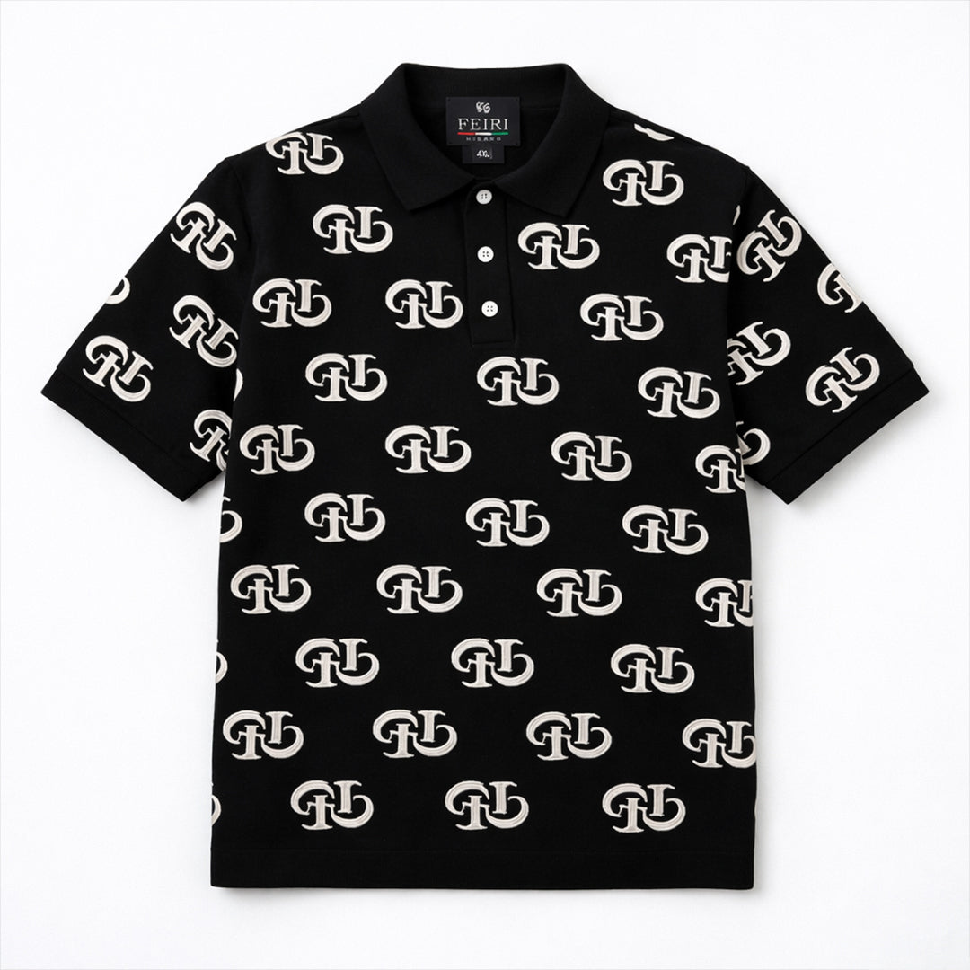 FEIRI Signature Monogram Tee – Black & Sand