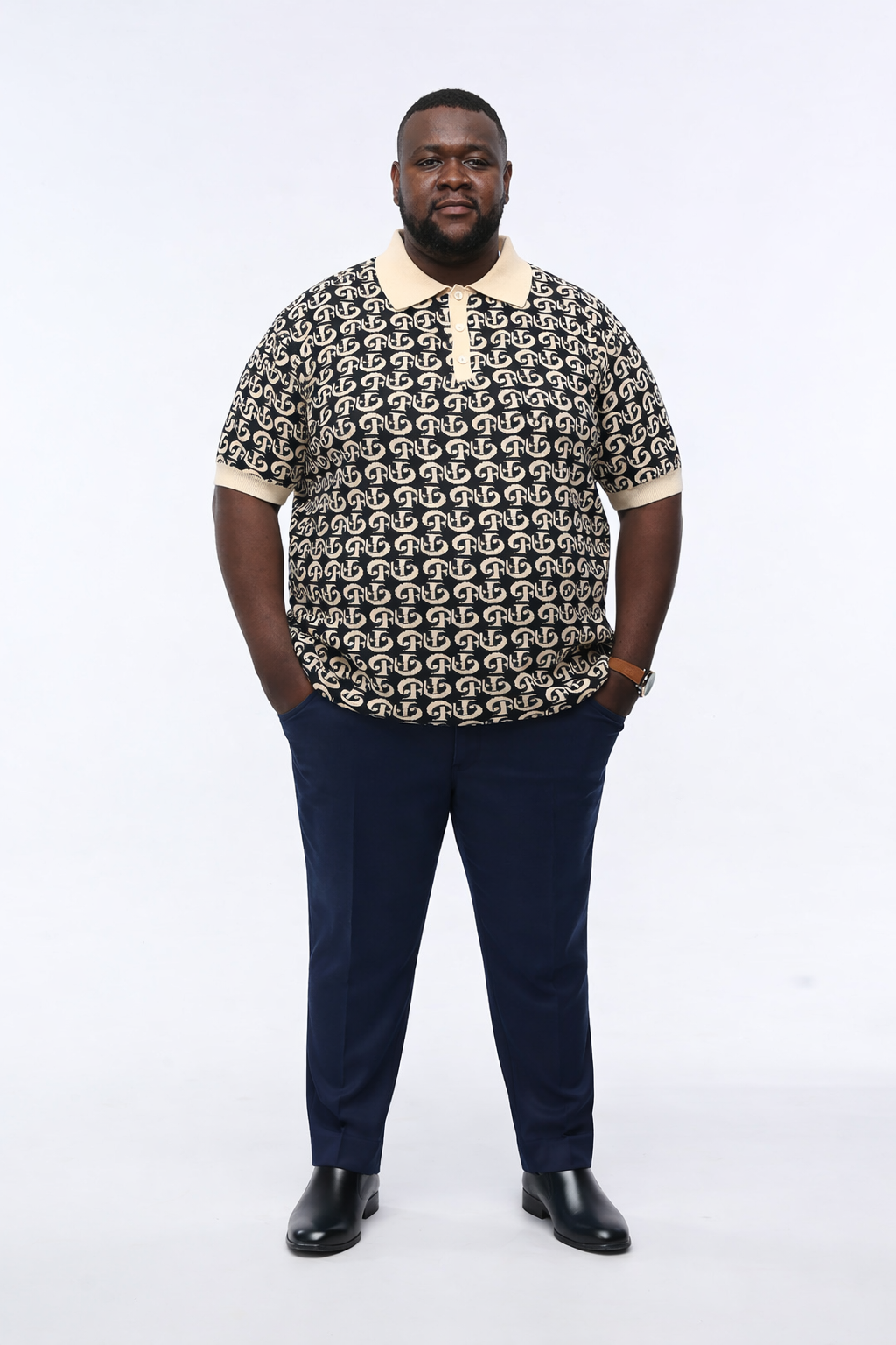 FEIRI Signature Monogram Tee – Black & Sand