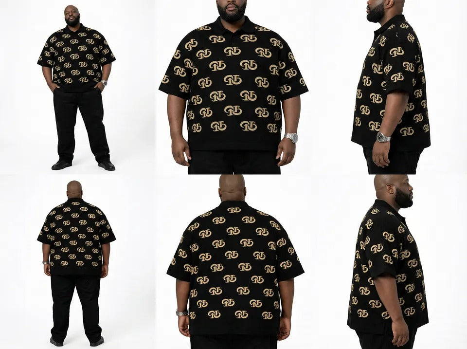 FEIRI Signature Monogram Tee – Black & Sand