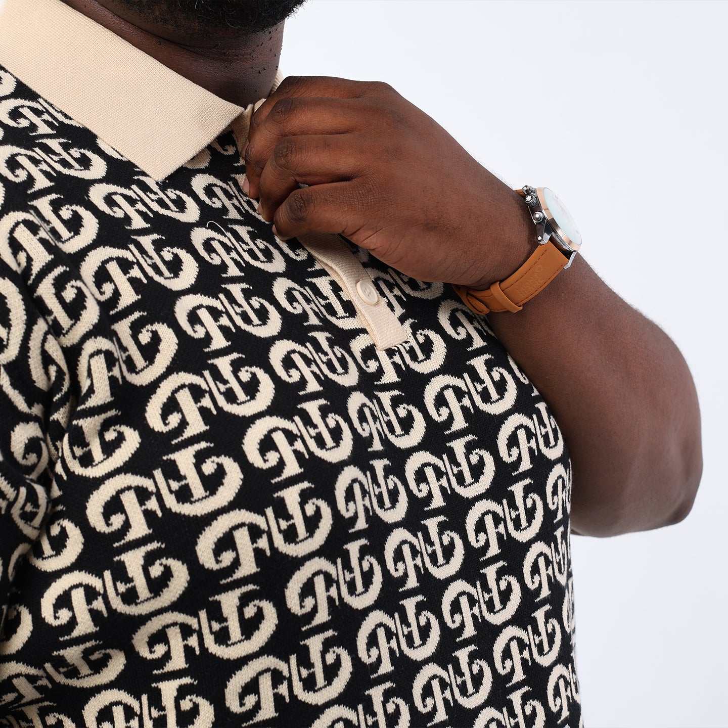 FEIRI Signature Monogram Tee – Black & Sand